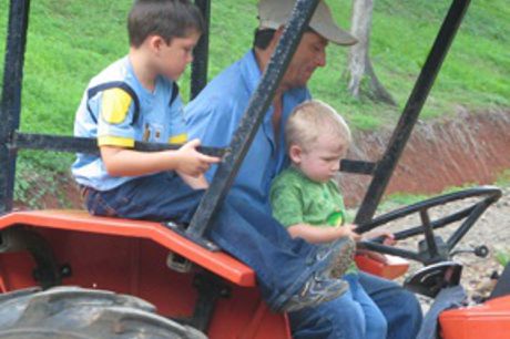 Children on tractor